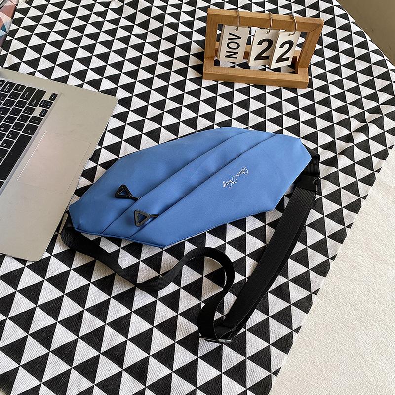 

2025 осень и зима новая простая наплечная сумка студенческая сумка-мессенджер модная парная нагрудная сумка поясная сумка Medium синий