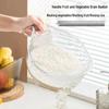 Transparent Plastic Rice Washing Colander with Handle - Multifunctional Basin for Rice and Vegetables