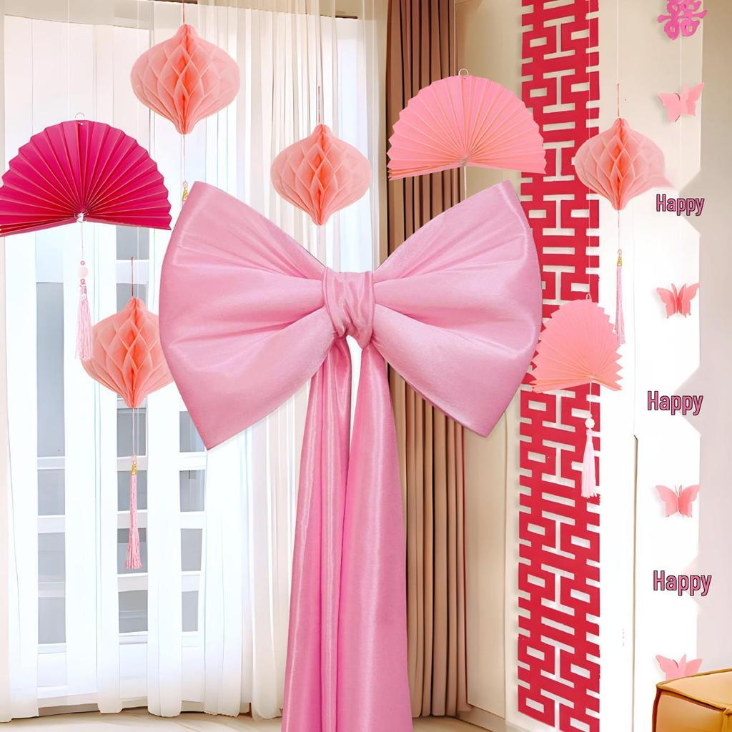 Extra Large Red Velvet Bow Wedding Decoration - Bridal Room & Photo Backdrop