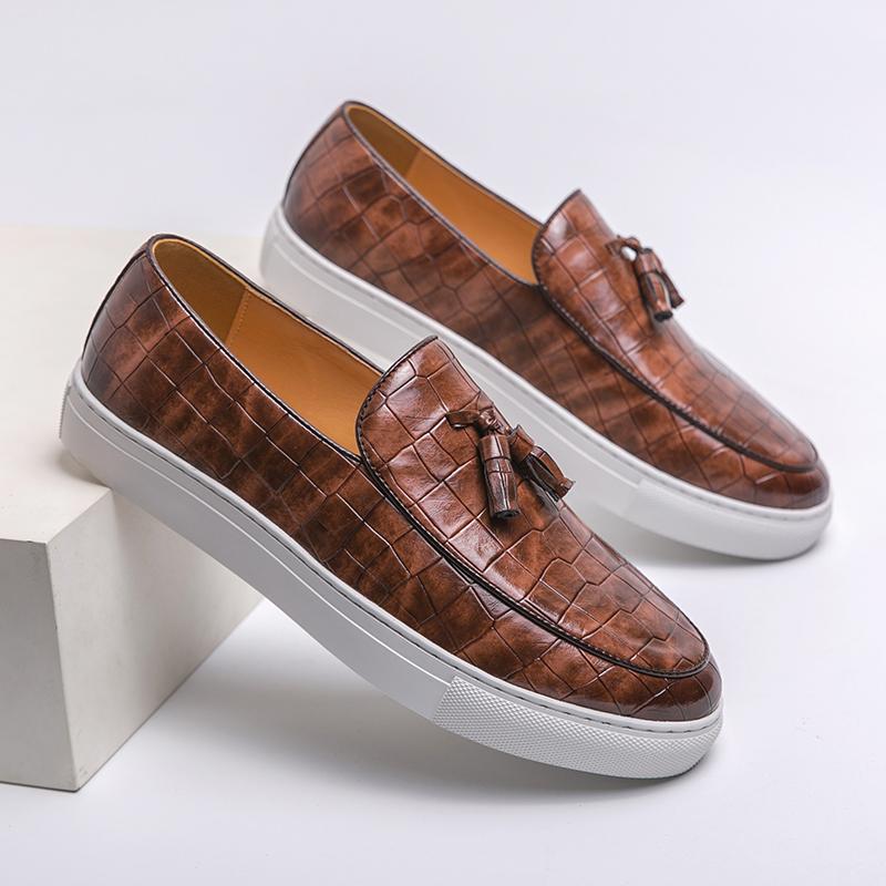 Fashion Men Senior Leather Formal Shoes Wedding Shoes Design Brand Shoes Classic Tassel Footwear Casual Comfort Driving Pointed Shoes