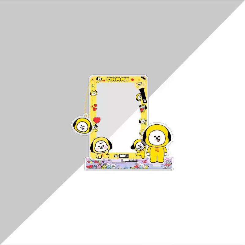 Bt21 Cartoon Card Insertion Frame, Small Card Storage Pendant, Standing Desktop Decoration, Star Periphery