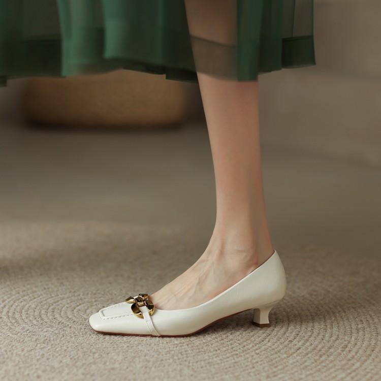 

French gentle small square head medium heel cat heel shoes small heel light mouth single shoes high heels women s 2025 spring and autumn new single 40