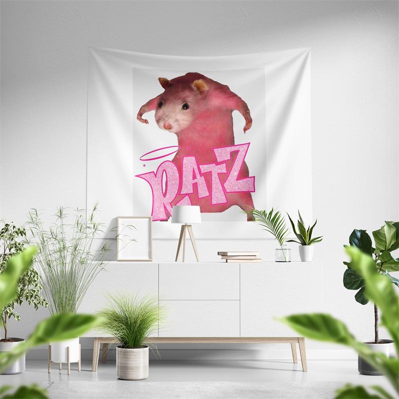 Aertemisi Funny Ratz Tapestry Wall Hanging Art for Bedroom Living Room College Dorm Party Backdrop Home Decoration