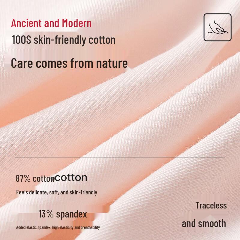 GUJIN Women's High-Waist Cotton Antibacterial Briefs (3-Pack)