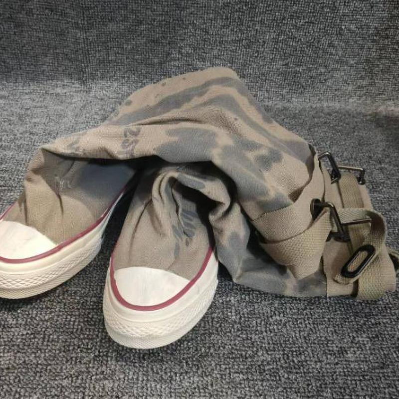 Women's Spring Graffiti High Canvas Boots Round Head Middle Follow Anti Slip Boots Women Leisure Fashion Rubber
