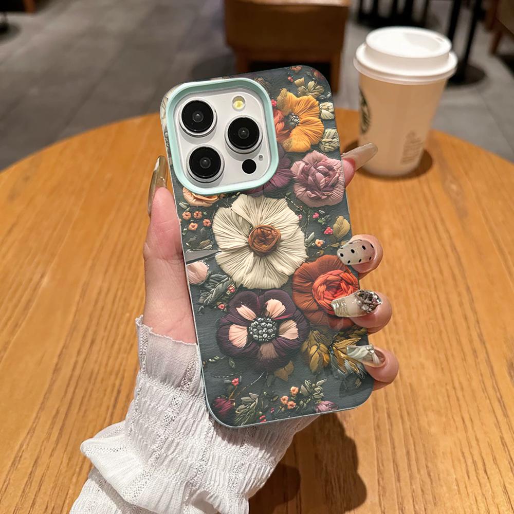 Personalized Flower Retro Unique Phone Case For Iphone 17 Air 16 16e 15 14 11 13 12 Pro Max Aesthetic Protective Leather Cover