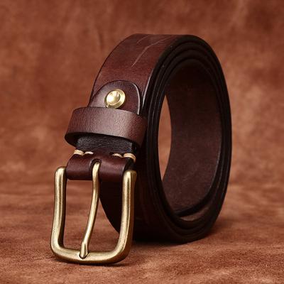 Erkek Deri Kemer Tam Delik Vintage Eskitilmiş Bıçak El Yapımı Kesim Hakiki Deri Moda Kişilik Trend İlk Katman İnek Derisi Kemer