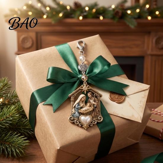 Durable Keychain Christmas Theme Pendant, Santa Reindeer Snowman Angel Hanging Decor, Decor Backpacks School Bags Decorative Charm, Xmas Party Favors
