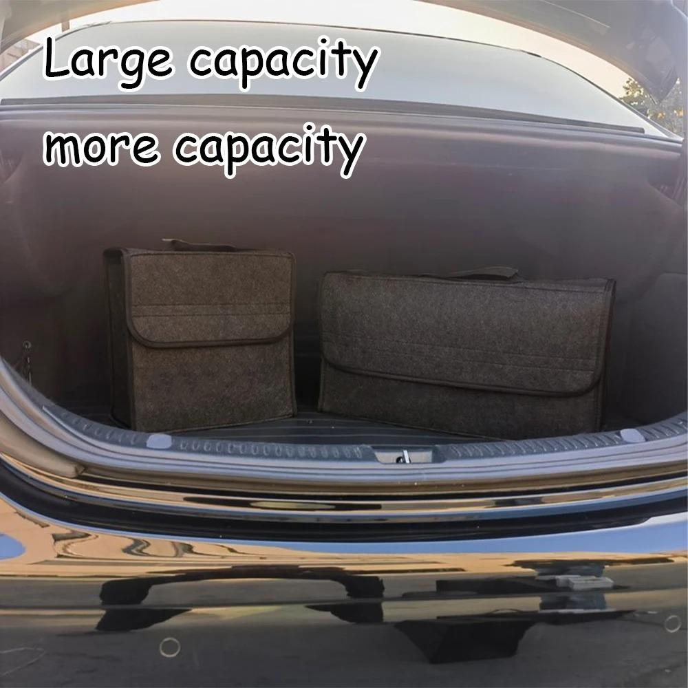 Large Anti-Slip Car Boot Storage Organizer - Soft Felt Trunk Organizer Box with Compartments for Auto Accessories