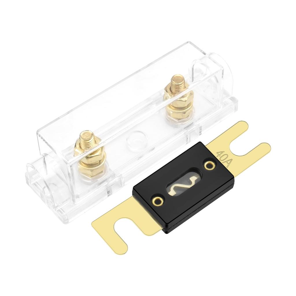 Heschen Car Fuse Wire ANL-50A, Gold, 1 Piece, Fuse Holder with Fuse, Automotive, Motorcycle, Audio Subwoofer Supplies