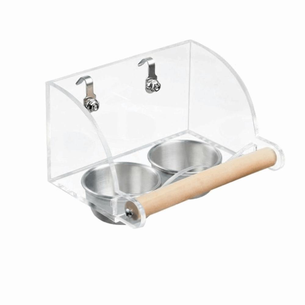 Anti-Slip Stand Hanging Bird Cage Feeder 304 Stainless Steel Bird Food Container Aviary