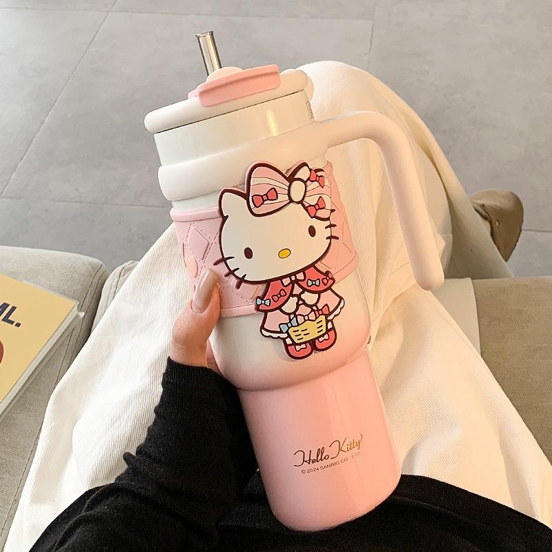 XW Sanrio Thermal Bottle Coffee Mug 520ml 900ml Hello Kitty Thermos Cup Keep Cold Portable 316 Stainless Steel Vacuum Flasks