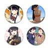 32/44/58mm Komi Cant Communicate Round Pin Cute Girl Cartoon Snap-in Brooches for Backpack Cothes Accessories Anime Collection Badge