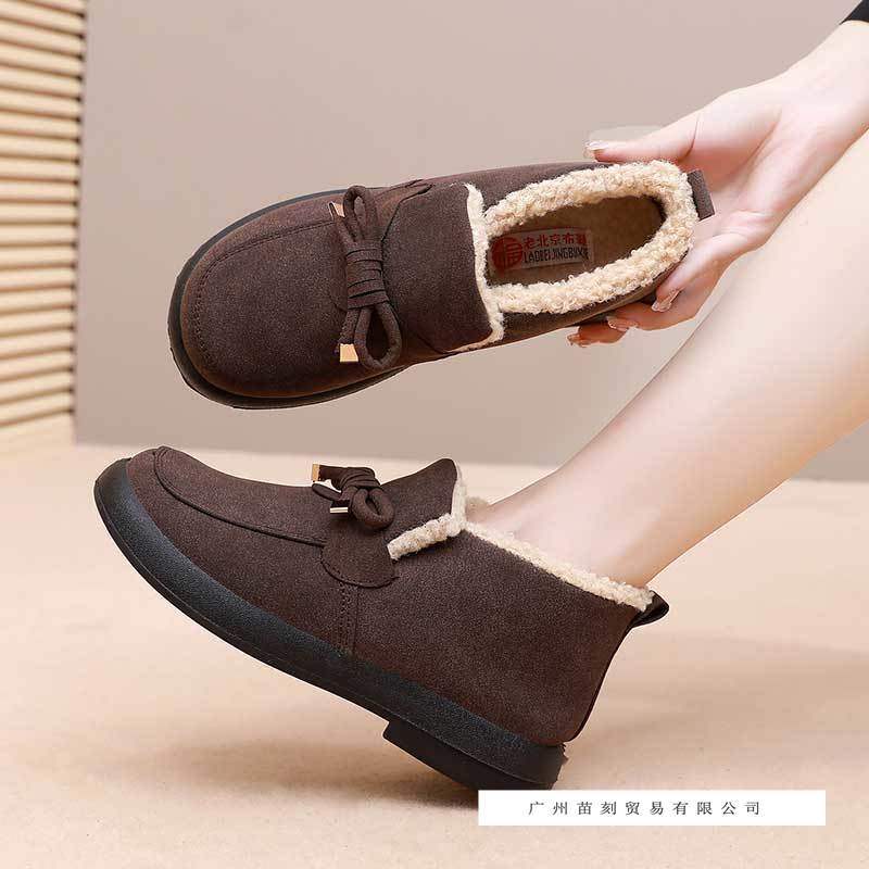 Cotton shoes women's Korean version Doudou shoes short snow boots four seasons warm Mao Mao shoes soft sole non-slip