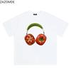 ZAZOMDE Unisex TShirt Creative Tomato Headphone Graphic Tee Aesthetic Round Neck Breathable Casual Streetwear Short Sleeve Tops