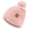 Womens Winter Knit Beanie Hat With Fuzzy Pom Warm Thick Acrylic Cap Cold Weather Outdoor Casual Wear