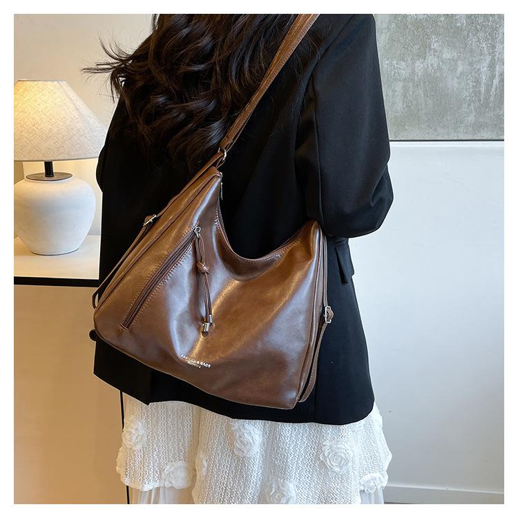 Simple Faux Leather Tote Bag New Commuter Shoulder Bag for College Students