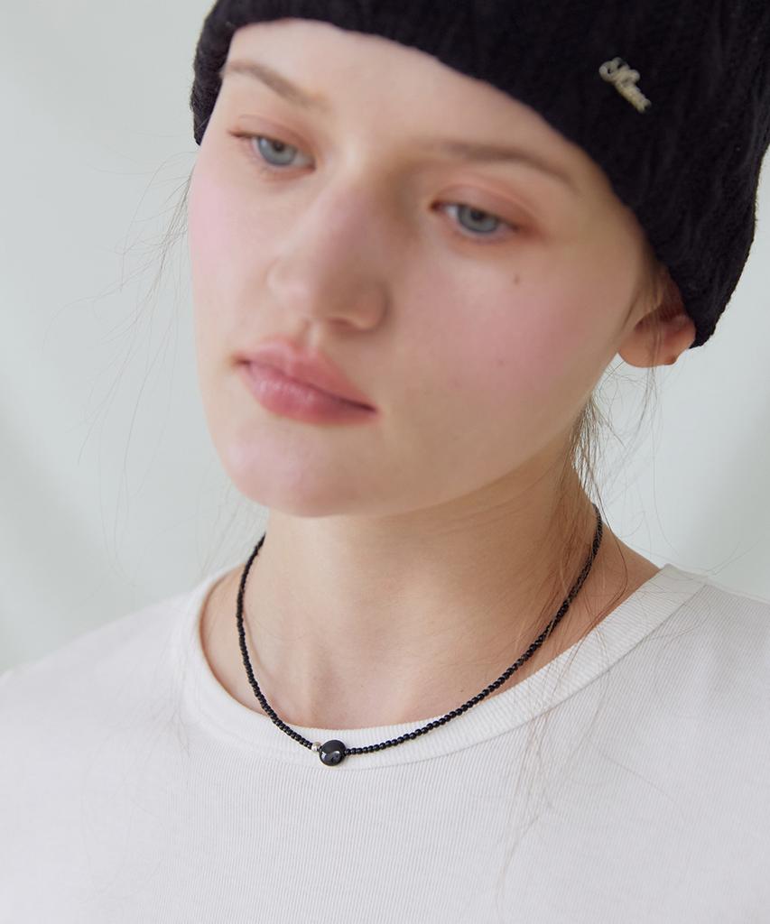 Minco Onyx Bead Necklace_Black