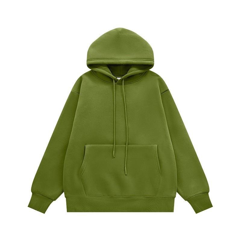 2025 Autumn and Winter New Solid Color Hooded Sweatshirt Loose Pullover Top
