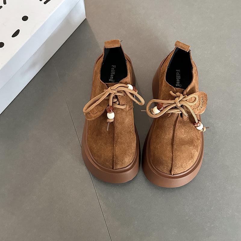 

Мода Женская Мода Универсальные Толстоподошвенные Повышающие Рост Повседневная Обувь Женские Ретро Лоферы с Большой Головой Мелкий Вырез Сумка-голова Однотонная Обувь 40 коричневый