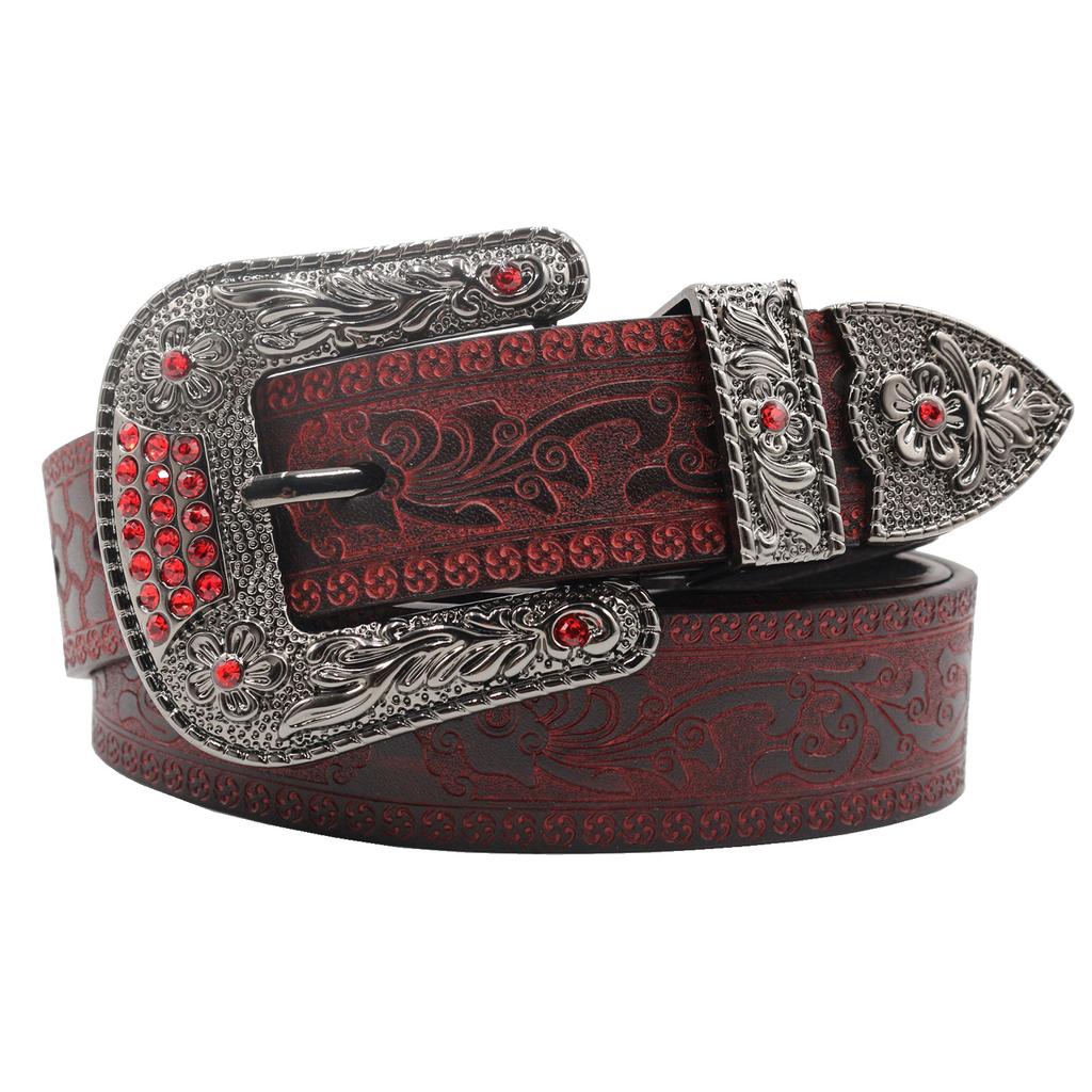Hairstylist Belt Male, First Layer Cowhide Smooth Buckle Harley Belt, Hand-Embossed European And American Style Personalized Belt
