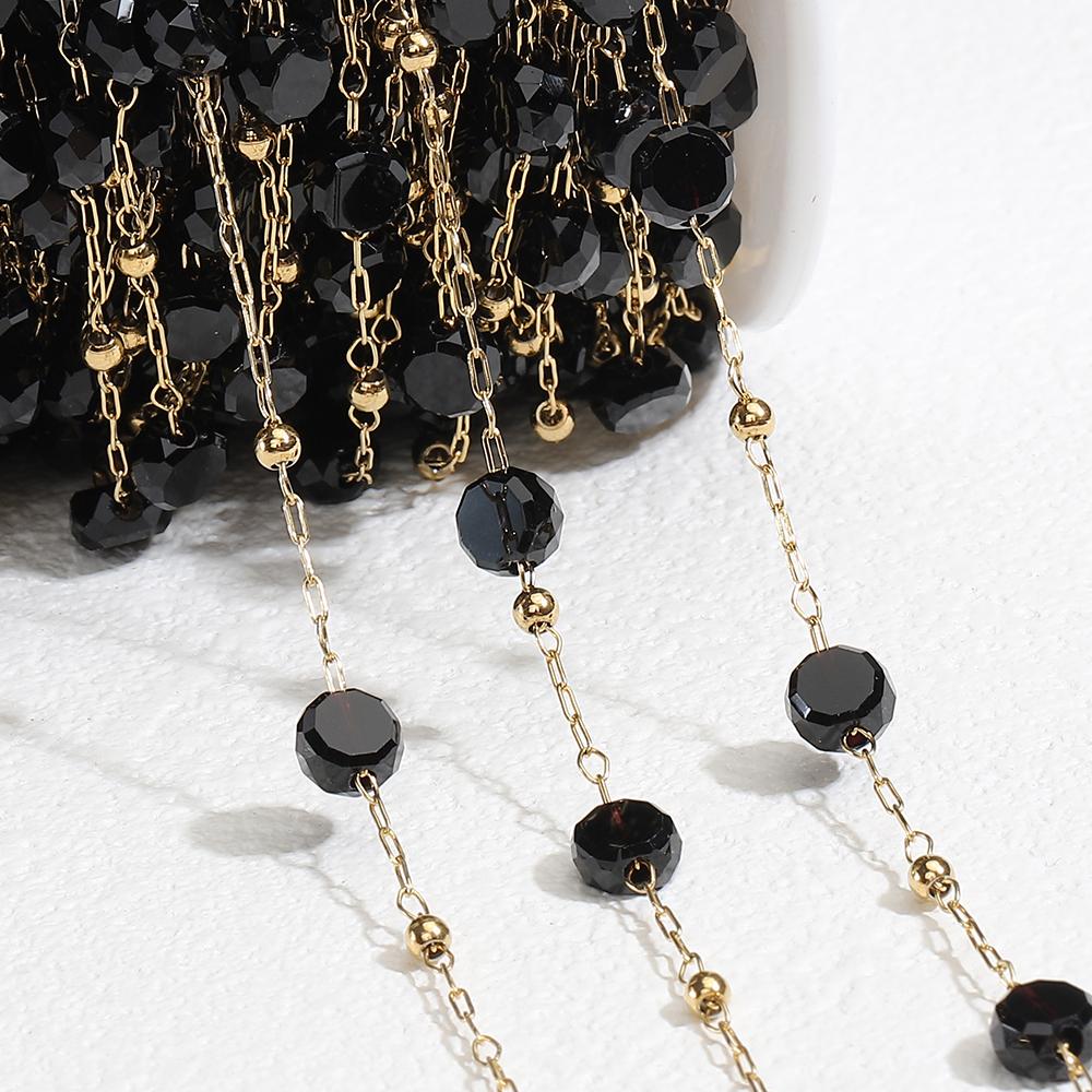 0.5meter 1meter Irregular Stone Beaded Chain Stainless Steel Elegant Necklaces Chains Boho Handmade Bracelets DIY Jewelry Making