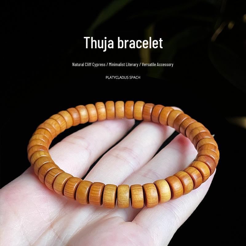 Cliff Cypress Sandalwood Women’s Single Circle Bead Bracelet