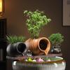 Eco Tank Pottery Jar: Ancient Flow Filtration Ornament for Oxygenating Fish, Courtyard Landscaping, and Fountain Decoration.