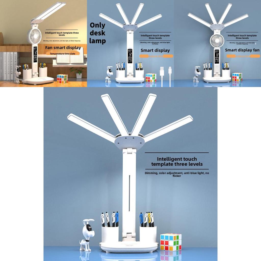 Led Desk Lamp For Students With Touch Dimming And Night Light For Bedroom Study Room