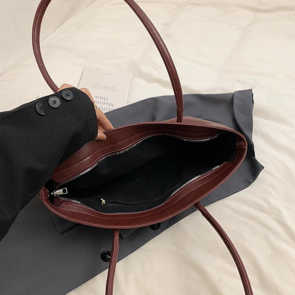 Large PU Leather Underarm Bags for Women 2024 Winter Y2K New Trend Fashion Shoulder Tote Bag Luxury Handbags and Purses