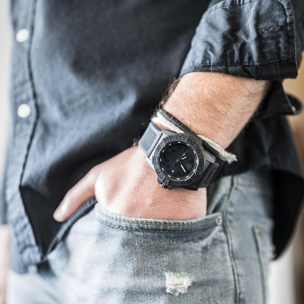 Luminox Navy Seal Watch XS.3501.BO.F Men's Black Steel Case Silicone Strap 45mm 200m Swiss Quartz