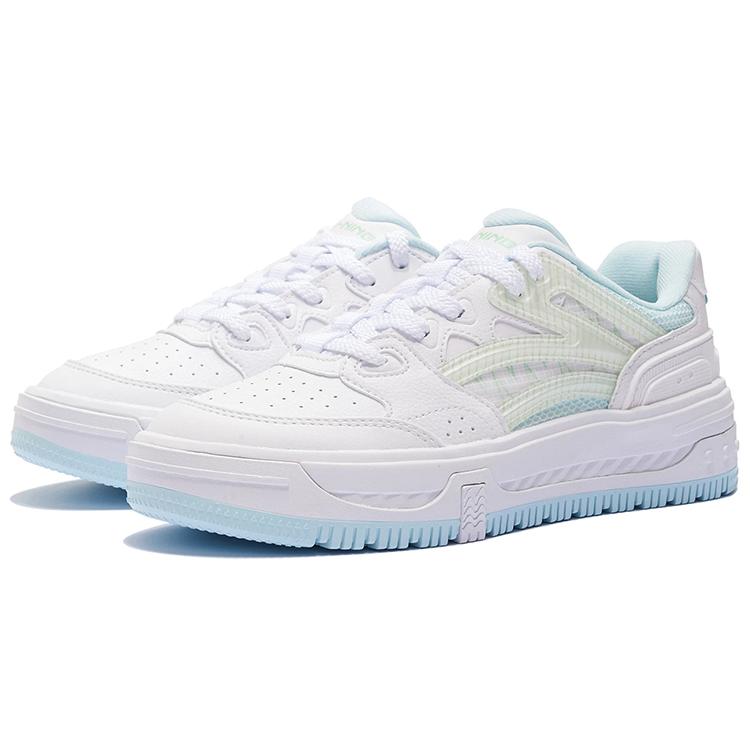 Li Ning Floating Textile, Synthetic Leather, TPU Low top Skateboard Shoes Women's Standard White AGCS078-1