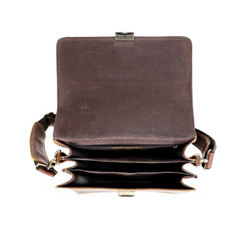 Pánská taška přes rameno z pravé kůže Crazy Horse Módní Pánská Crossbody Head Layer Hovězí kůže Přezka Vertikální kabelka