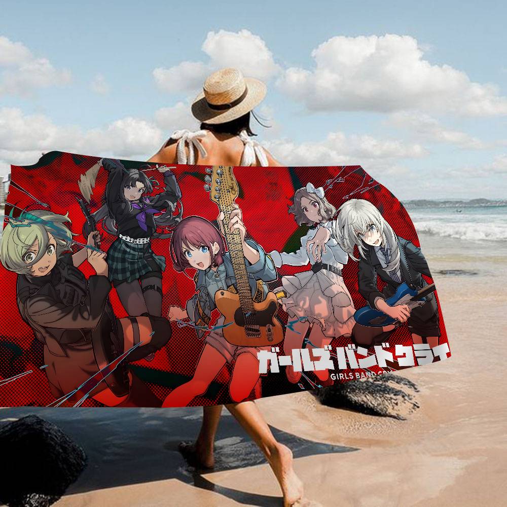 Anime G-Girls Cool Band Cry Big Microfiber Beach Towels Quick Dry Towel Sand Beach Towels Pool Towel For Travel Swim Pool Yoga