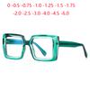 Transparent Green Frame Square Optical Glasses With Prescription Fashion Oversized Diopter Glasses For Women -0.5 -0.75 To -4.0