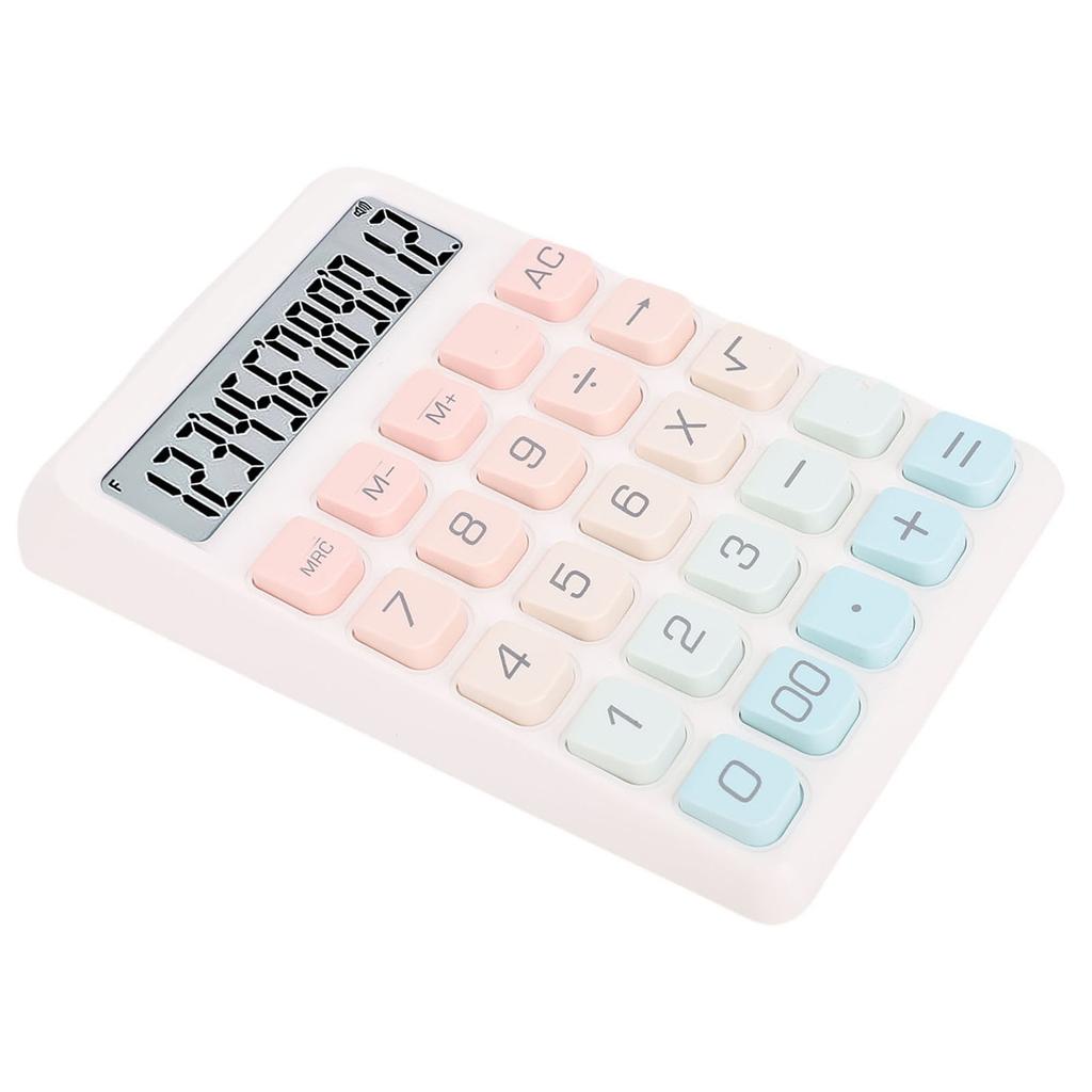 Desktop Calculator 12 Digits LCD Display Large Buttons Ladder Keypad Calculator for   School