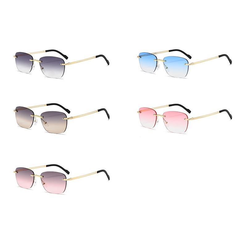 2026 Fashion New Style Frameless Elliptical Edge Cutting Men's Sunglasses with Advanced Sense and Fashion Trend