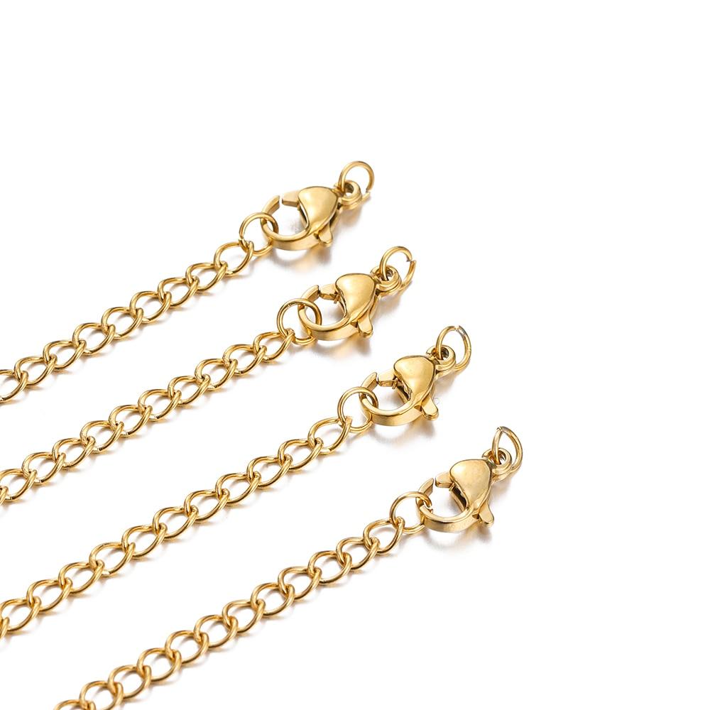 10 sztuk łańcuszki przedłużające ze stali nierdzewnej z karabińczykami złącze naszyjnik z ogniwami ogon robienie DIY akcesoria do bransoletek