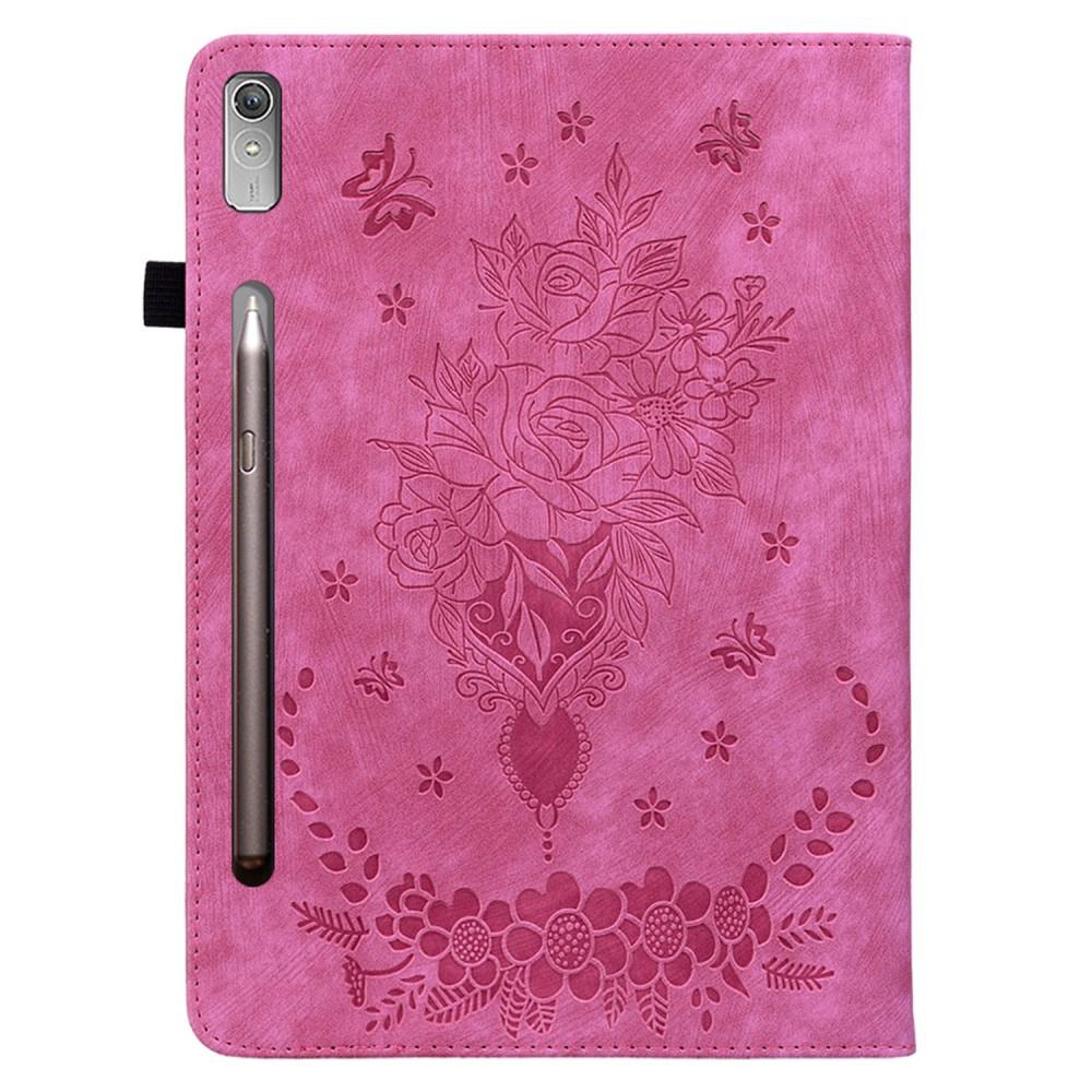 Lenovo Tab P12 Hülle, Rose und Schmetterlinge, Pink