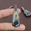 Natural Labradorite Gemstone Handmade Copper Wire Wrap Pendant 2.56" P8n19