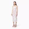 Spring clothing European and American sexy sleeveless color three-dimensional flower embroidery slim-fit hip tube top dress medium and long dress