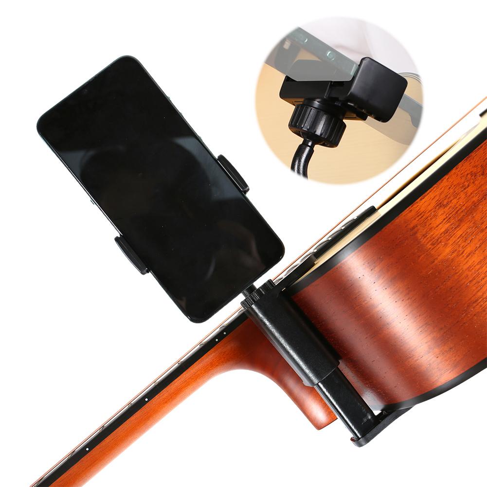 Guitar Phone Holder Hands-Free Adjustable Phone Support Multi-Purpose Guitar Stand Cellphone Mount for Recording Live Streaming