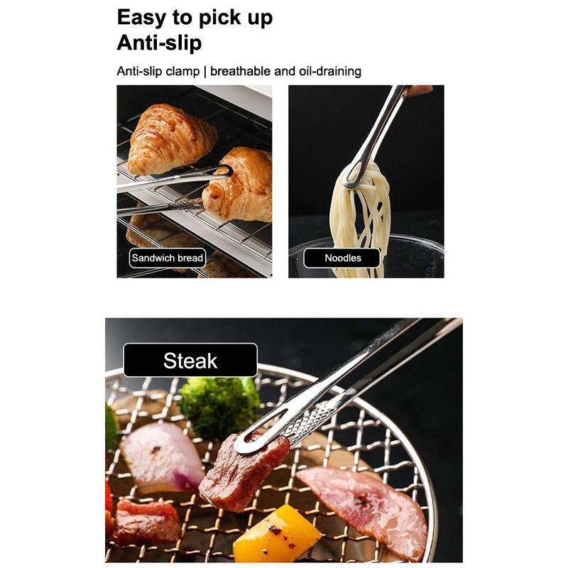 Stainlesssteel Foodclipskitchen Clips Korean Barbecue Tweezers Extended Barbecue Clips Suitable For Home Vegetable/Meat Barbecue