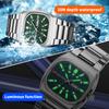 New Men Watches 40mm Square Quartz Movement Analog Diving Series Clock Black Stainless Steel Top Brand Watch for Men