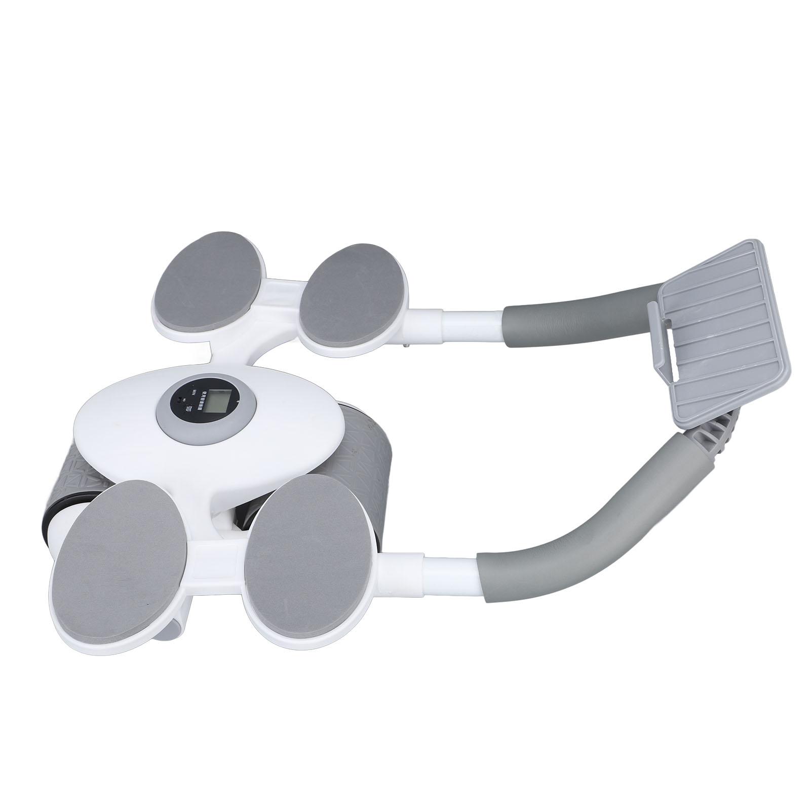 Automatic Springback Abdominal Roller Wheel 10cm Wide Dual Wheel with Timer Elbow Pads for Home Gym Use