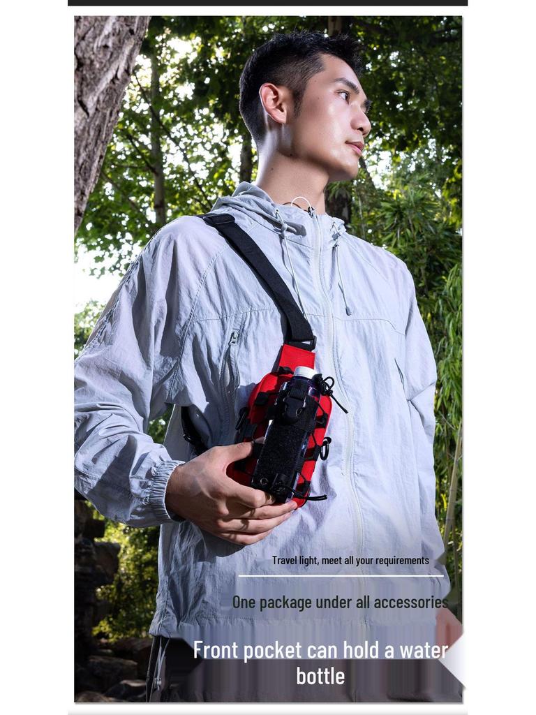 Men's Tactical Multifunctional Waist Bag - Outdoor Mountaineering & Cycling Pouch, Water Bottle Holder, Phone Bag, Crossbody Waist Belt.