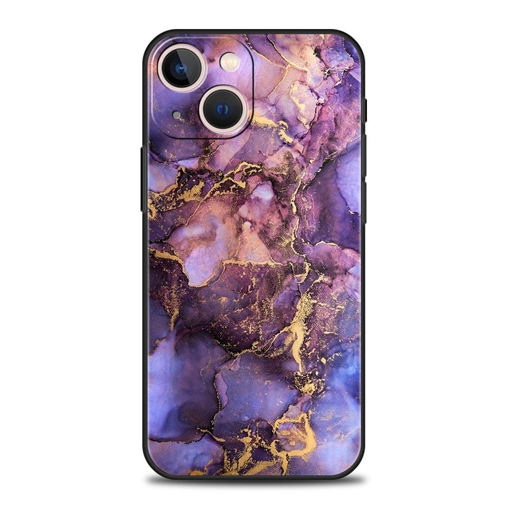 Marble Phone Case For iPhone 17 16 15 Pro Max 11 12 13 14 7 8 Plus SE 2020 X XR XS Cover Soft Black
