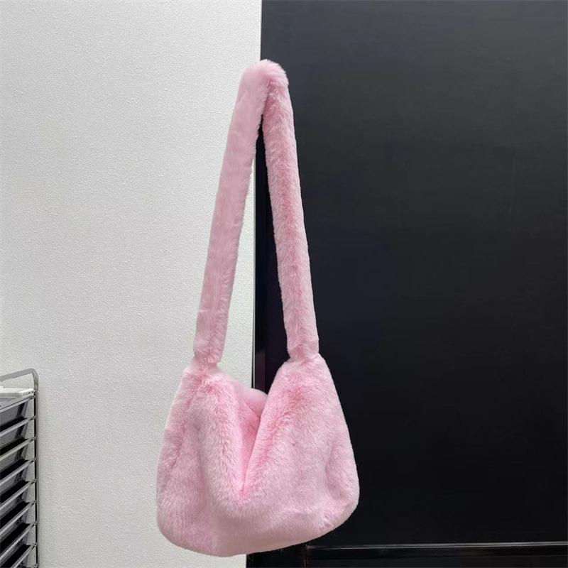Nepbont Tote Bag voor Dames Winter Pluche Schoudertas Pluizige Messenger Bag Vrouwen Zachte Pluizige Handtassen Shopper Bucket Hobo Bag MIT