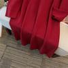 Plus Size Women's Loose Long Sweater Dress, Bust 150/160, 200/350 Jin, Round Neck, Style 8093