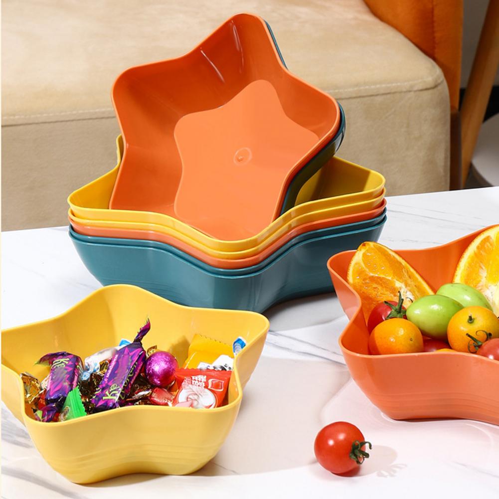 Star Shape Plate Food Grade Plastic Snack Fruit Nut Food Serving Tray Bowl Dish Holder Bone Dish Dining Table Kitchen Supplies